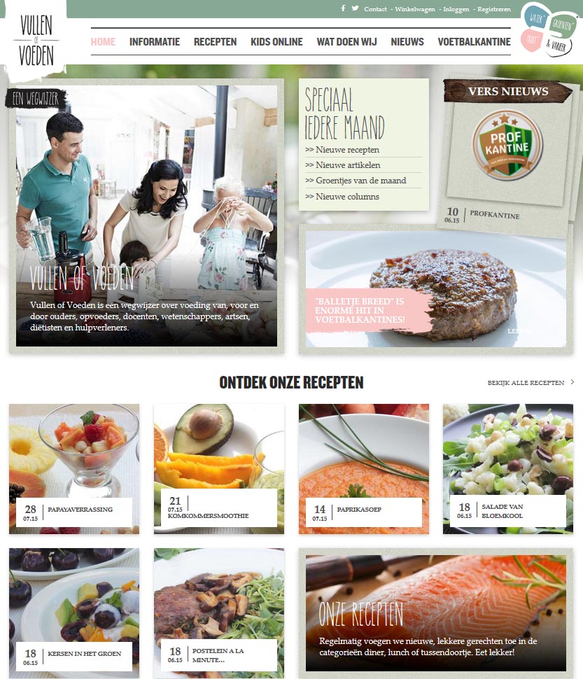 Vullen of voeden Website